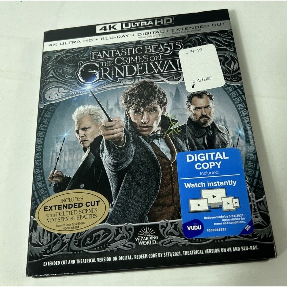 Fantastic Beasts: The Crimes of‎ Grindelwald 4K Ultra HD Blu-ray w Slipcover NEW